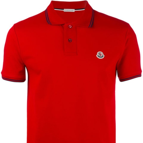 mens red moncler polo